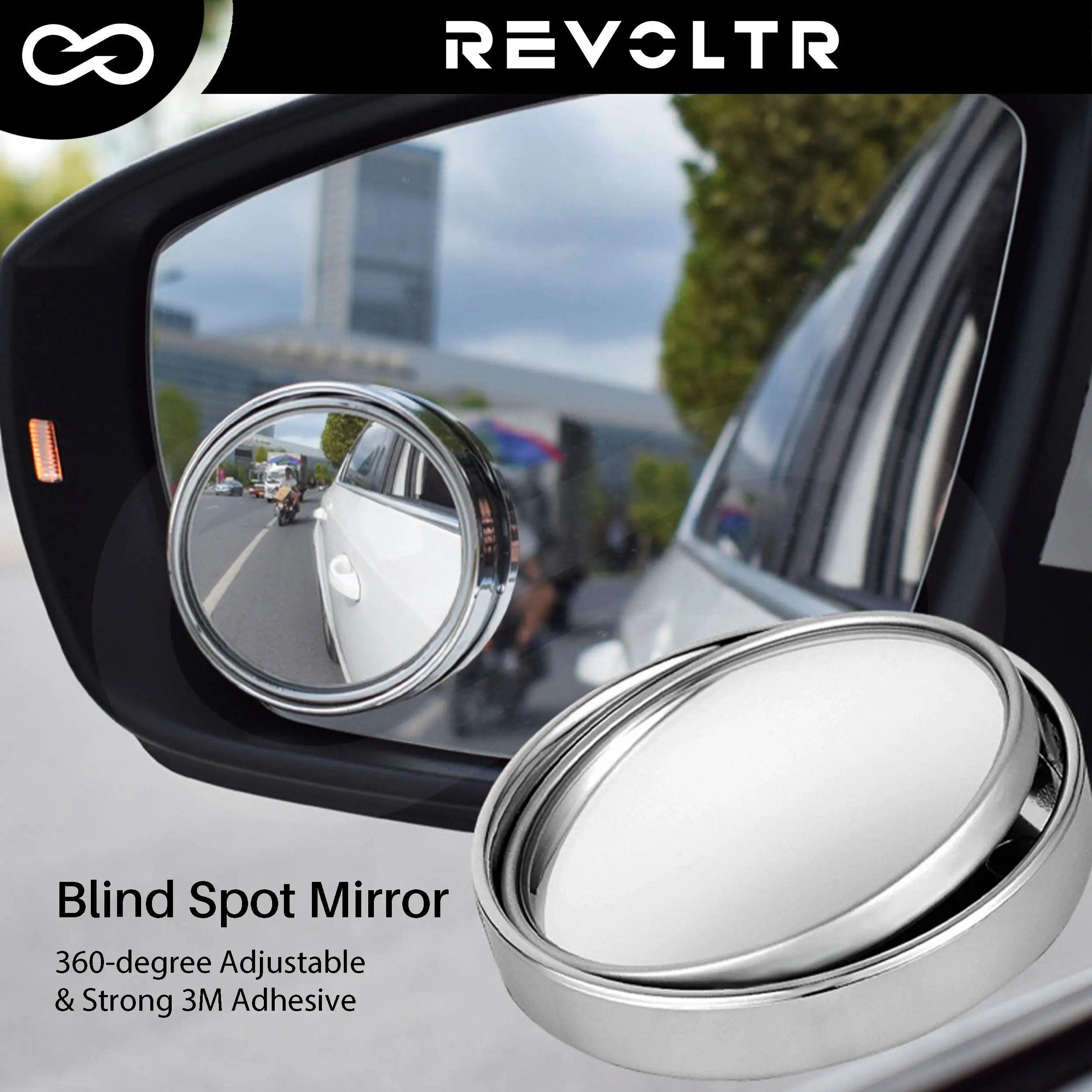 Car Blind Spot Mirror, 360 Degree Rotating Car Wide Mirror, Adhesive HD Mirror Rear View Mirror, Adjustable Angle Blind Spot Safety Mirror, Universal
