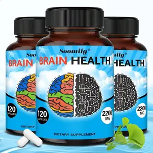 2200 MG Brain Health Supplement - with Vitamin B6, B12, Ginkgo Biloba Extract, Support Cognitive, Focus, Memory - 120 Capsules