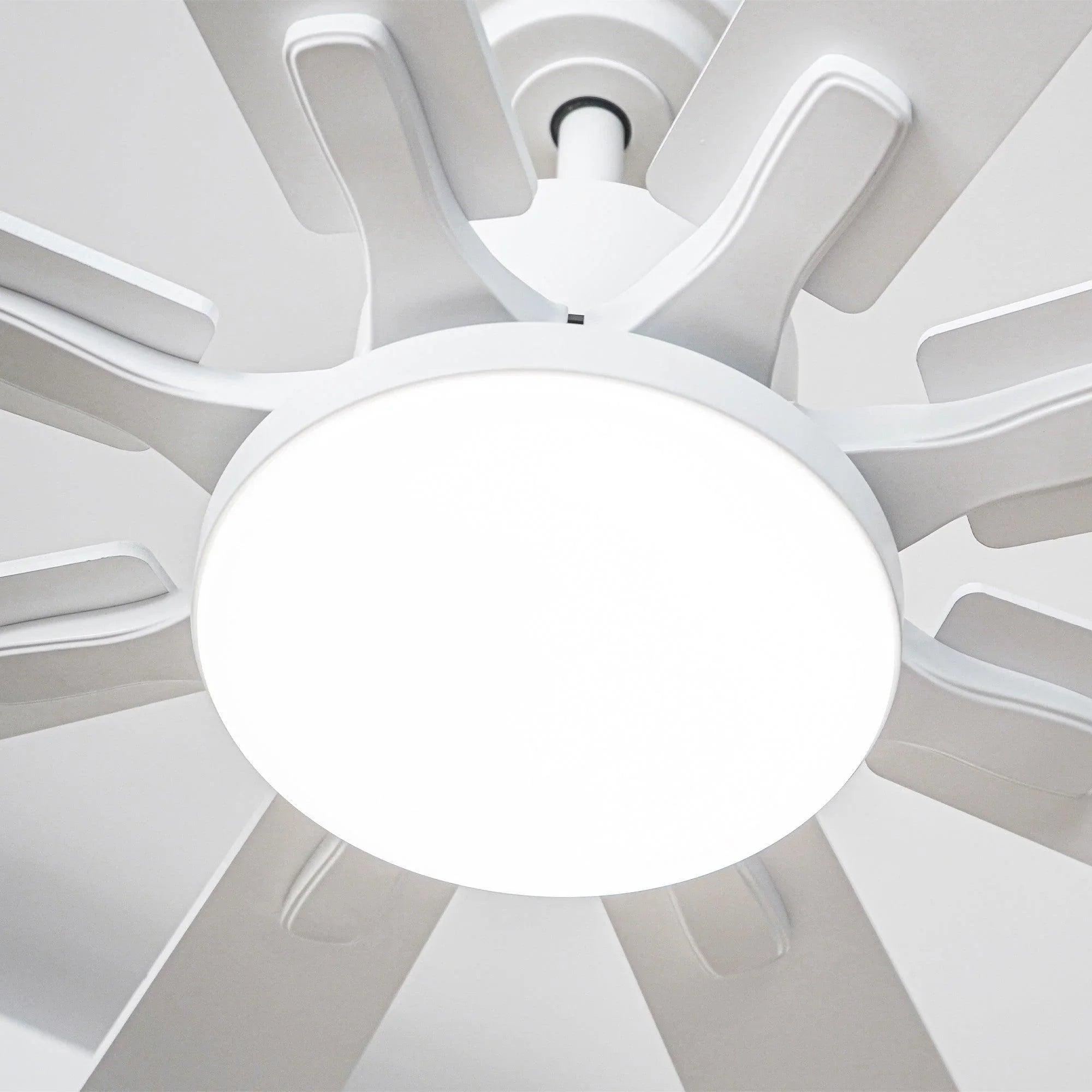 Elbe 72 Inch Modern Downrod Mount Ceiling Fan with Dimmable Light & Remote Control for Living Room