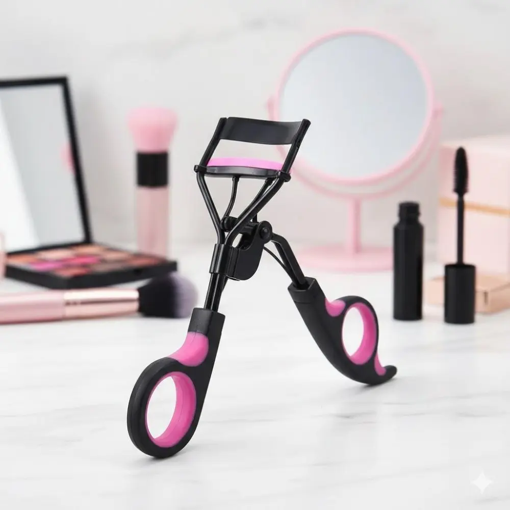 Portable Mini Eyelash Curler: Ergonomic Anti-Slip Grip, Pain-Free Zero-Gravity Design, Long-Lasting Curl, Silicone Pads, Universal Fit, Safety Rounded Edges, Quick Makeup Tool, Durable Stainless Steel, Waterproof.