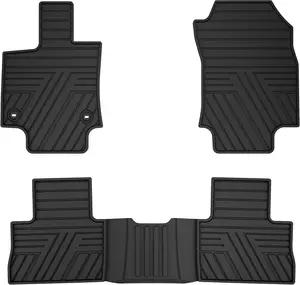 【summervibes 】Floor Mats for  2019 2020 2021 2022 2023 2024 2025  Toyota RAV4, 1st & 2nd Row All-Weather, Black