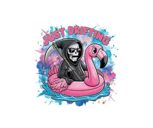 Just Drifting • T-shirt Tee Shirt Comfortable Unisex Top Skull Funny Sarcastic Float Summer