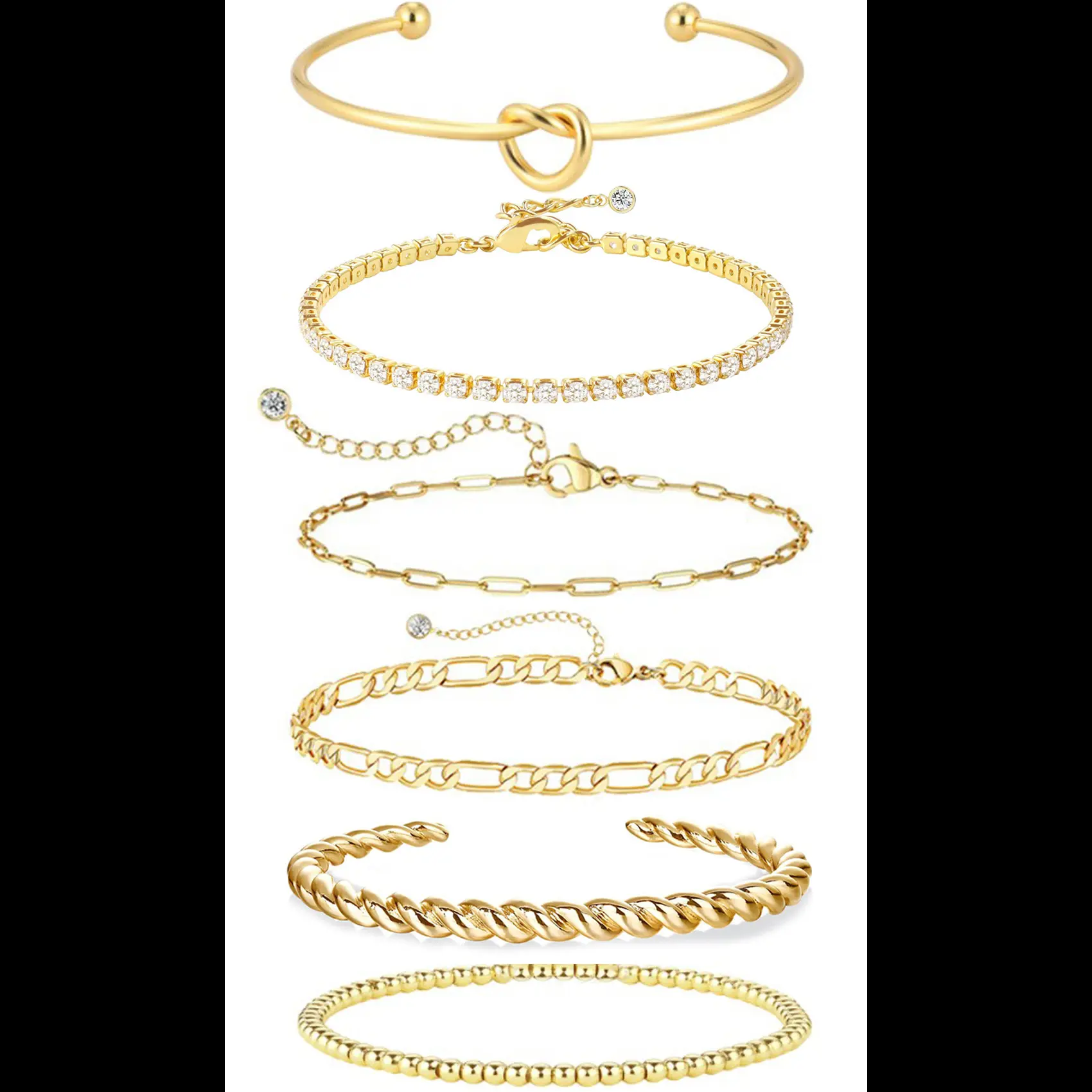 Fried Dough Twists Bracelet Set of Six 1