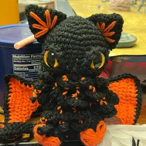 Custom Crochet Mini Cathulhu - Angry Cryptid With Large Eyes