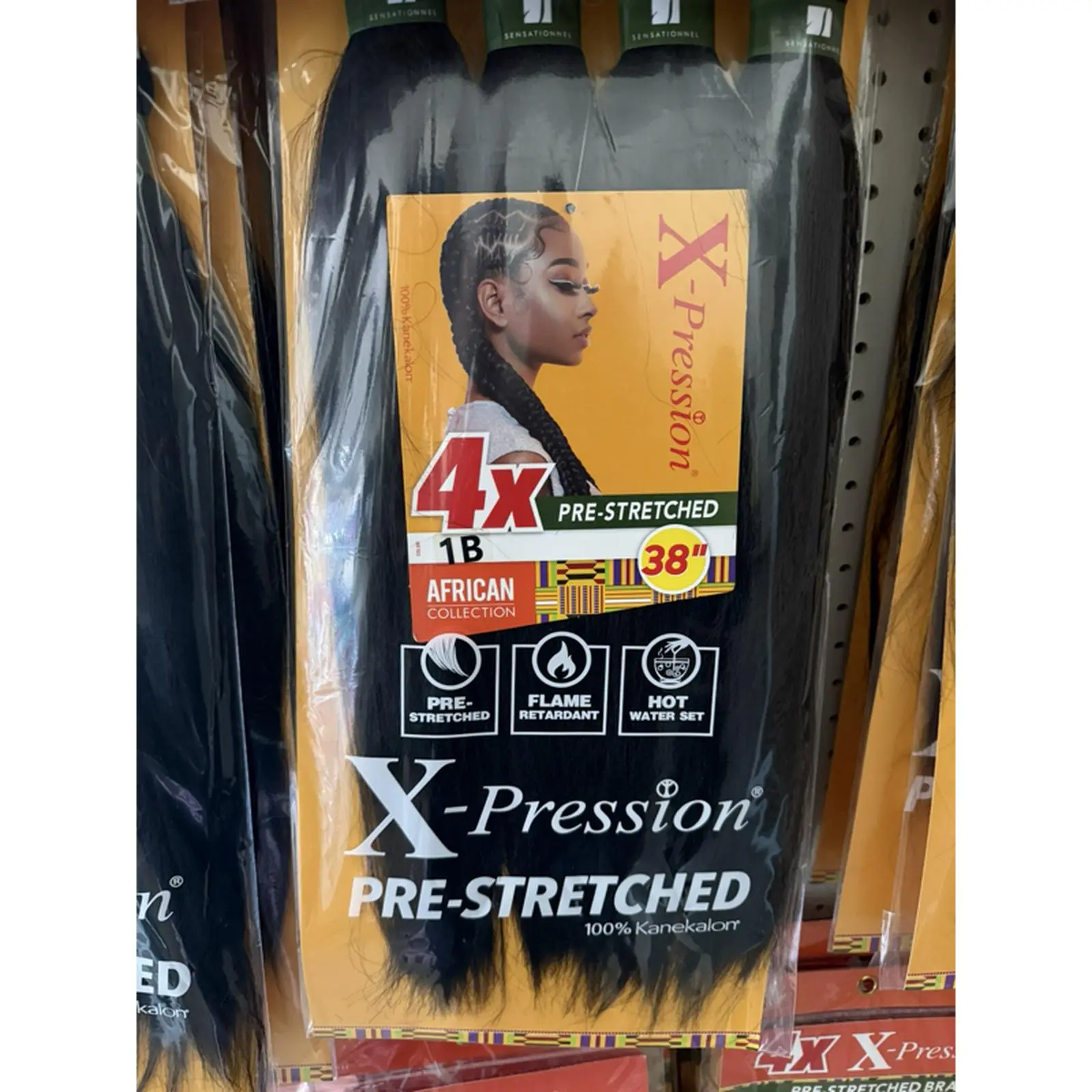 X-Pression Pre-Stretched Braiding Hair 4X Pack Lightweight Soft Easy to Braid for Box Knotless Braids Protective Hairstyles