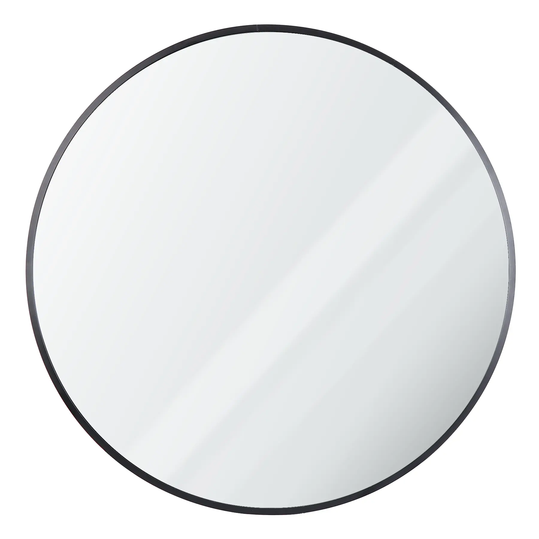 ZenStyle 24-in Black Frame Aluminum Bathroom Vanity Mirror - Minimalist, Lightweight Modern Round Decorative Frame Wall-Mounted Mirror for Indoor Home Decor, Decorative Wall-Mounted Mirrors