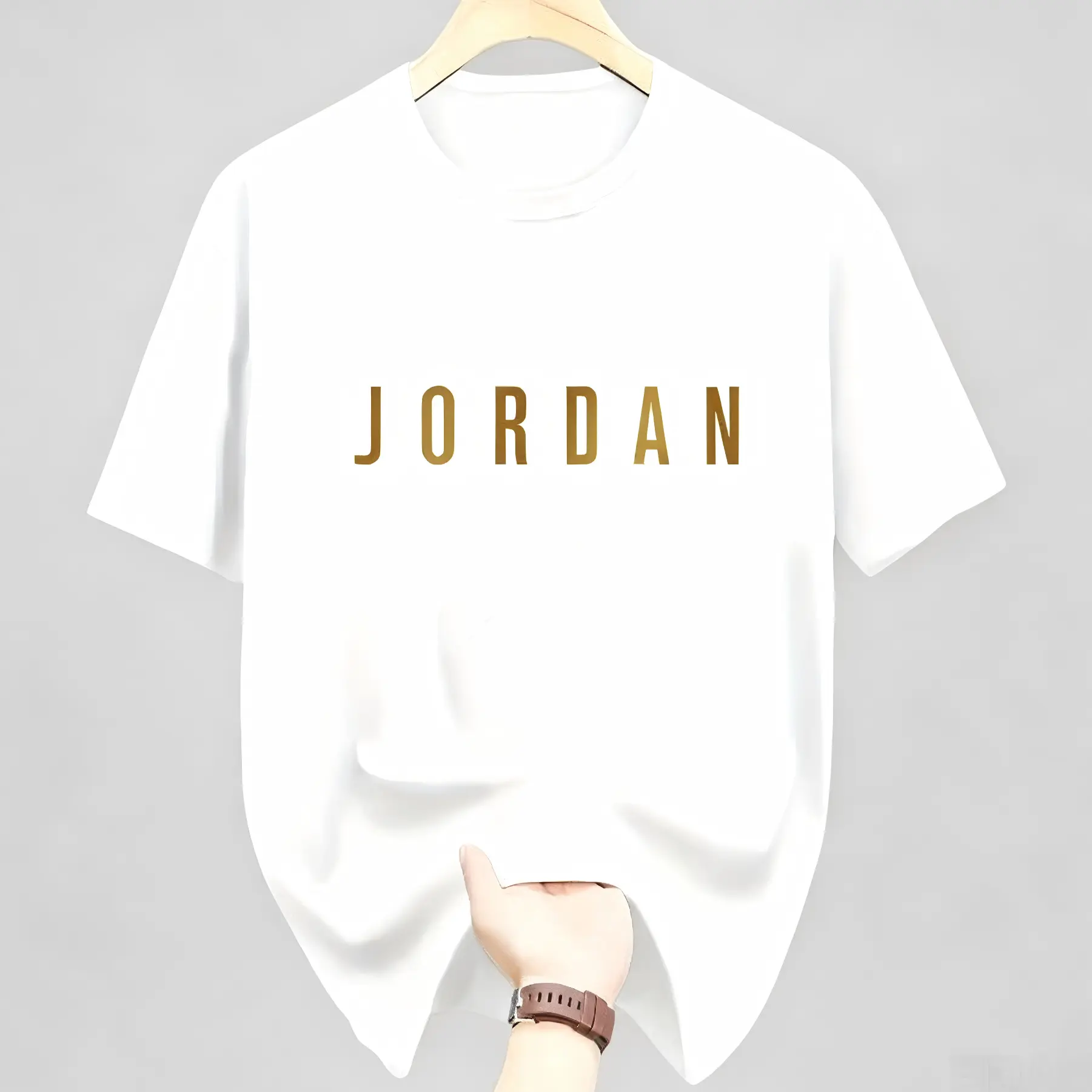 Graphic Tee 100% CottonStreetwear Fashion T-Shirt for Men with Golden Geometric Figure Graphic, Casual Lightweight Short Sleeve Round Neck Summer Top, Clothes, Men's Wear, Men’s ClothesSummer 2026 Unisex,Regular,red,shirts,mechanic,jesus,fit,dad,s,Vintage