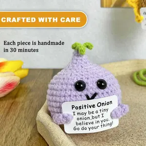 1pc Christmas Gift, Handmade Creative Plush Decorative Ornaments Decoration Gifts, Emotional Support Encouragement Friends Festive Christmas Decorations with Positive Cards, Christmas, Halloween Gifts, Soft Stuffed Doll
