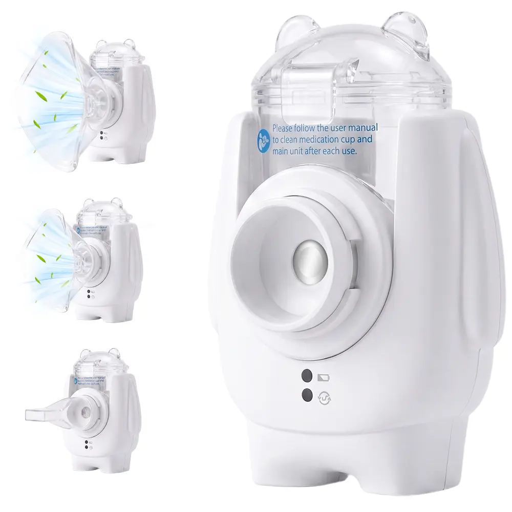 Rechargeable Portable Nebulizer, Compact Mesh Mist Device with Adult Mask, Child Mask and Mouthpiece, USB Charging for Daily Use