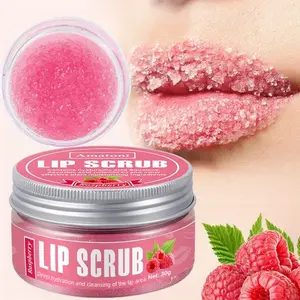 Raspberry Scented Lip Scrub 30g with Plant Shark Amino Acid, Hydrating Moisturizing Lip Care, Exfoliating and Brightening Lips, Exfoliating Lip Treatment, Lip Moisturizer