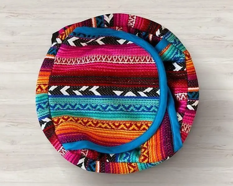 Tortilla Basket With Cane,  Multi Arrow- 9 Inches (Set of 2)