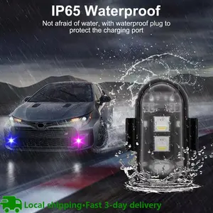 Wireless LED Strobe Lights RGB USB Charge IP65 Waterproof Anti-Collision for Car Motorcycle Drone & RC Aircraft Bike