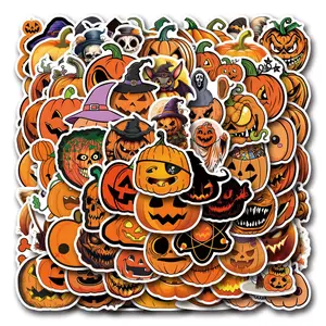 Halloween Pumpkin Graffiti Stickers, Waterproof Car Luggage Cup Decals, 55-110 Sheets, Unique Design, Perfect for Festive Decorations