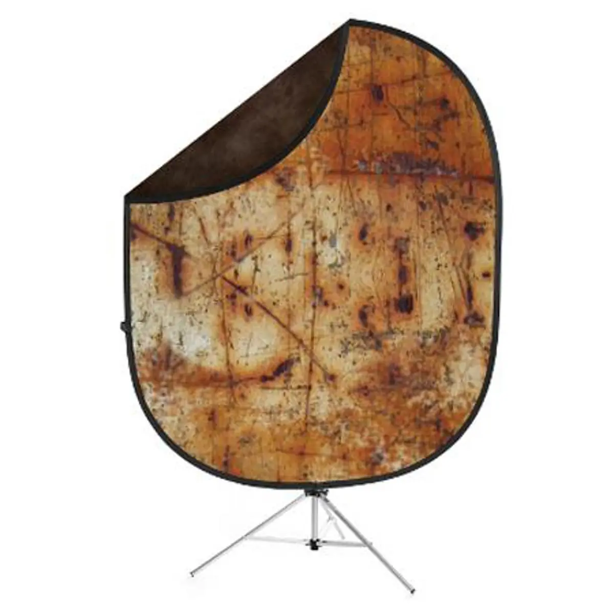 Savage 5x7' Collapsible Backdrop with 8' Aluminum Stand, Brown/Industrial Grunge