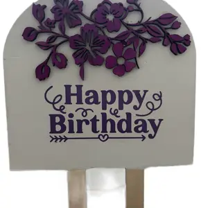 Rustic Arch Happy Birthday cake topper