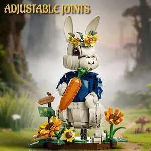 1258+ Piece Farm Rabbit Carrot Building Block Set Vibrant anime and cartoon animal block models Exquisite tabletop display Home decor Educational and stimulating building toy gift Perfect exclusive birthday gift for ladies and girls Valentine's Day gift.