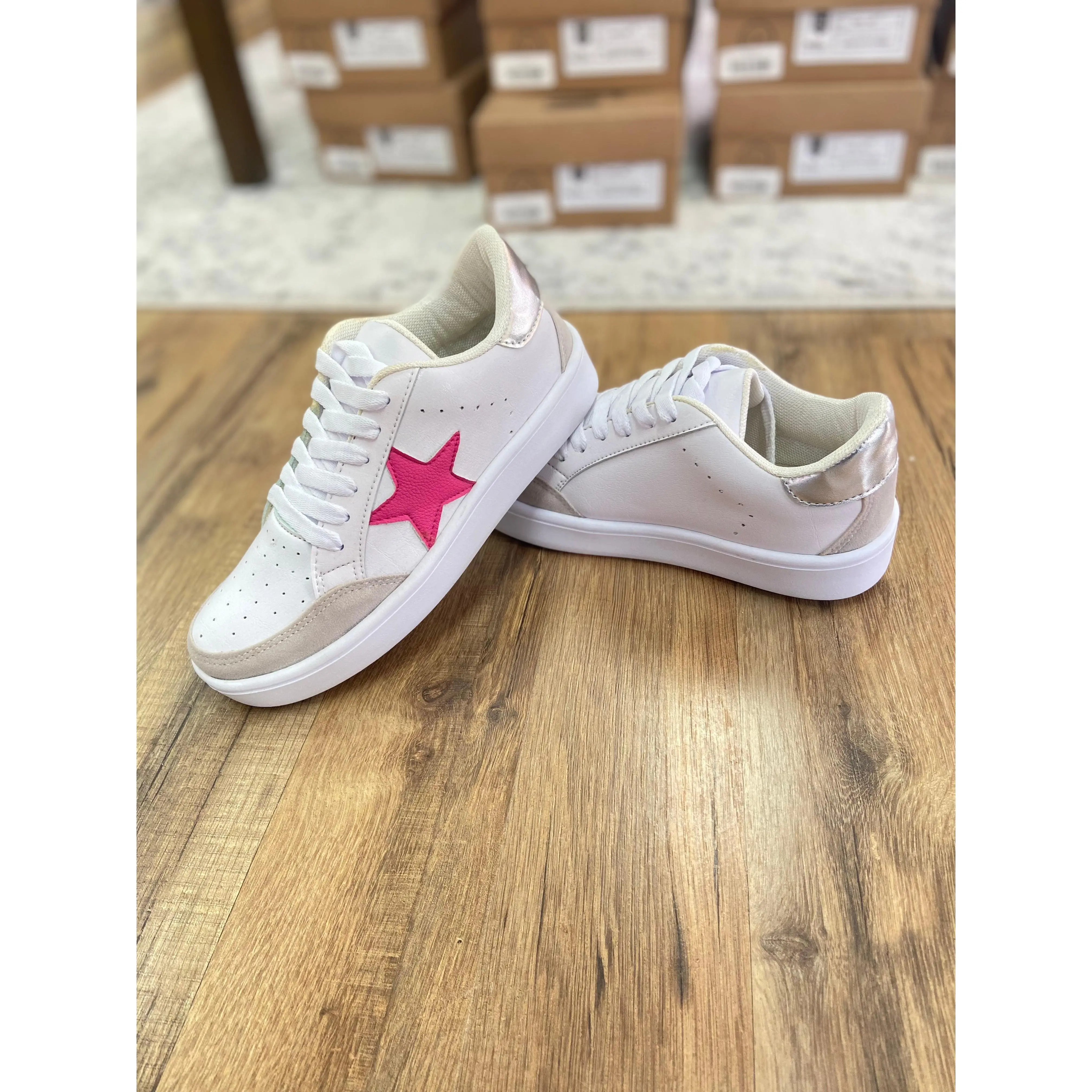 Fuchsia Star Sneakers