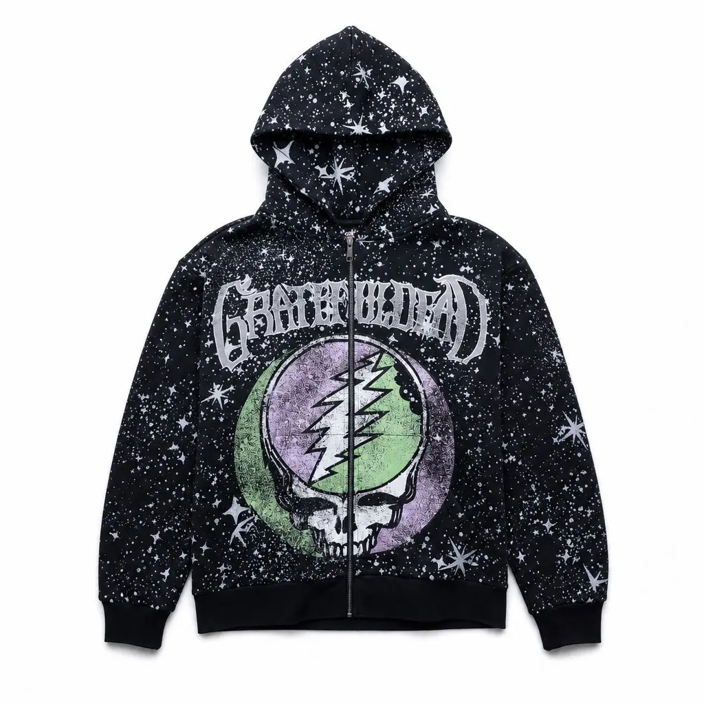 Cookies X Grateful Dead- Galaxy Zip Front Hoodie