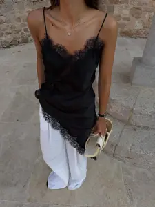 Fashion Elegant Sexy Slim Fit Plain Spaghetti Strap Dress, Backless Sleeveless Dress, Women's Casual Party Wear, Comfortable & Stylish Design, Perfect for Daily