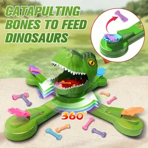 Dinosaur Feeding Game Board - Competitive Family Party Game for 1-4 Players, Multiplayer & Solo Play, Ideal for Halloween, Christmas & More, 15-Minute Playtime, Dinosaur Toys, Cream