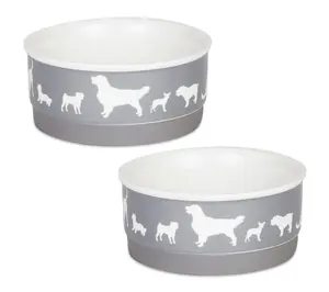 Bone Dry Dog Show Pet Bowls Small Set/2