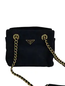 Pre-owned PRADA black chain bag genuine vintage crossbody women's bag/F3WJ01310114