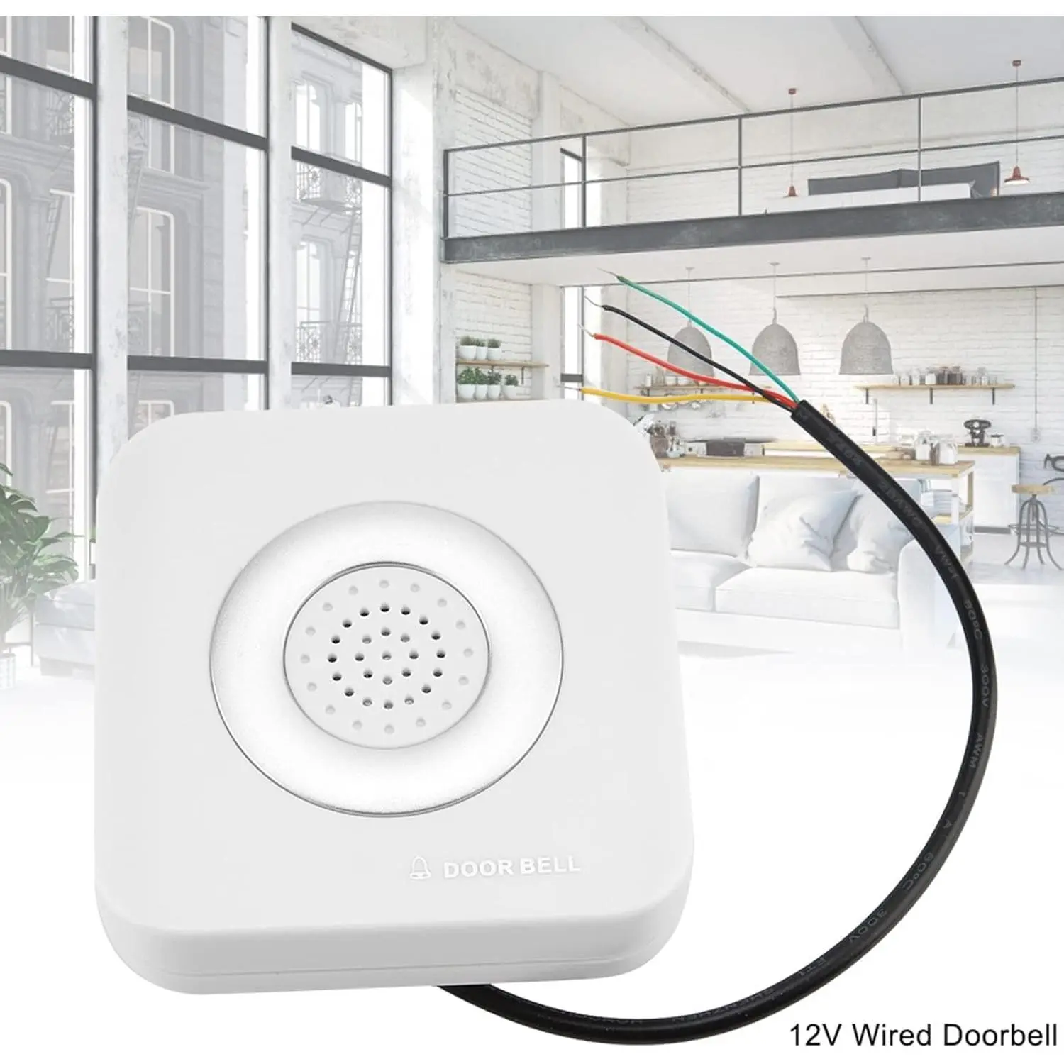 Trilenars Doorbell, 12V Wired Doorbell, Office Home Hotel Security Access Control System Door Bell 90db Door Bell Chime Supporting Install Battery Home
