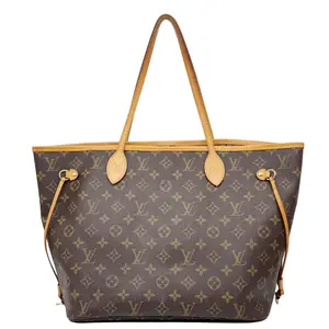 Pre-owned Louis Vuitton Canvas Tote Bags Neverfull MM Monogram Tote Bag Brown