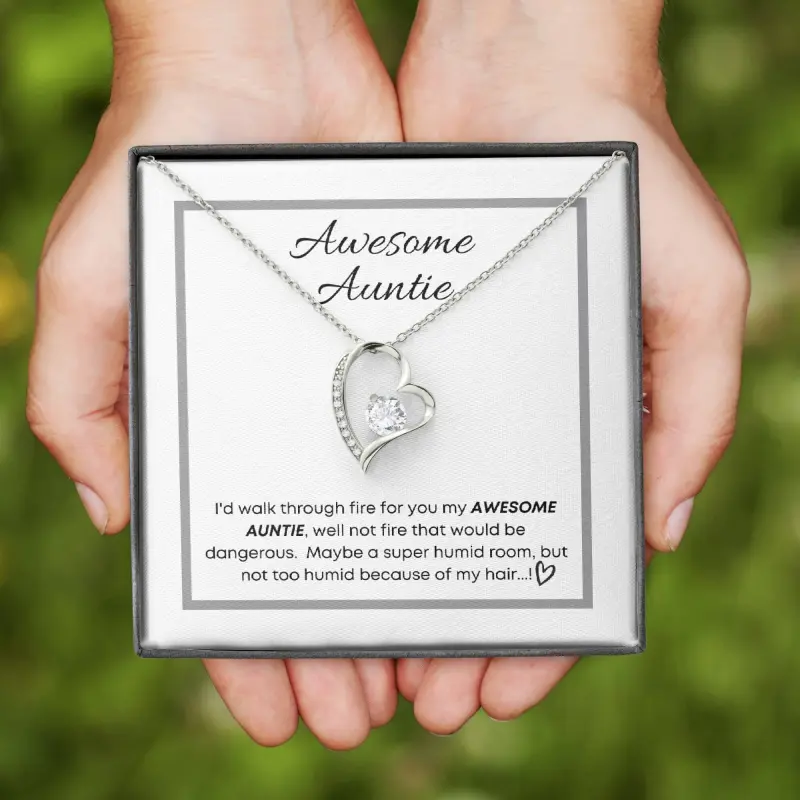 Personalized Heart Necklace, Auntie Gift Ideas, Gift Ideas for my Auntie Aunt, Fun Auntie Aunt Gifts, Auntie Aunt Birthday Christmas Anniversary Gifts