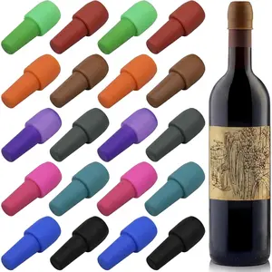 20 count Multicolor   Stopper  Leak-proof Seal Champagne Seal Bottle Stopper Beverage Bottle Corks  Caps Keep   for  Bars Club Party(Classic Color)