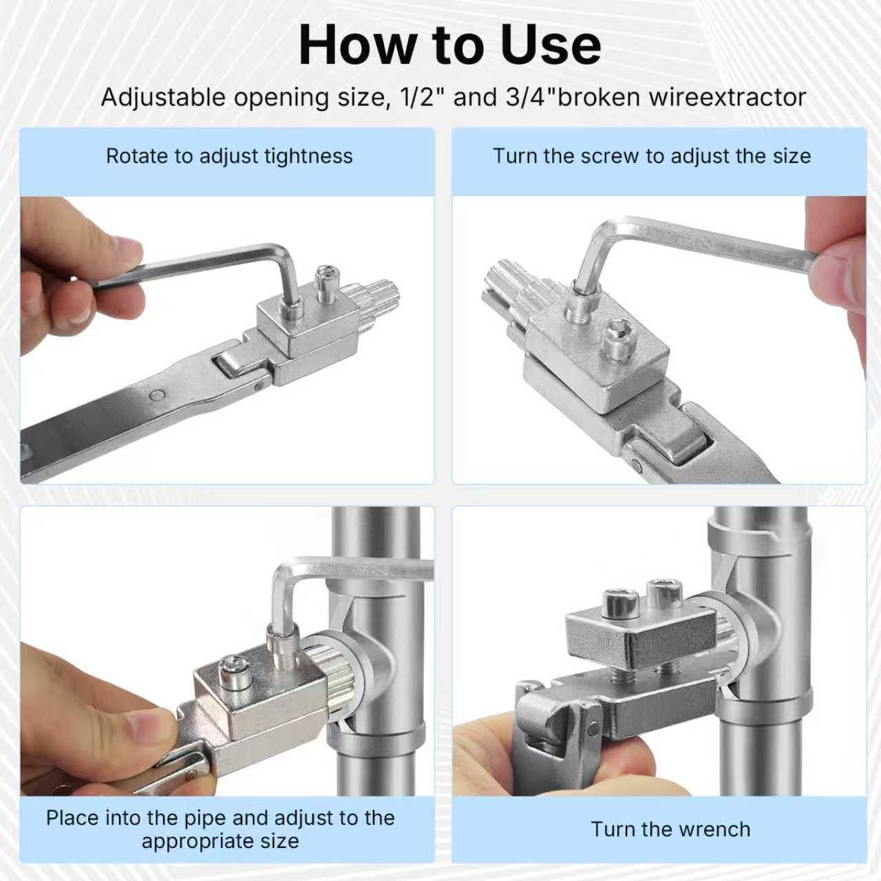 Broken Wate Pipe Extractor Tool, Multifunctional Handle Broken Faucet Removal Tool, Pipe Extractor Set, Stripped Screw Removal Tool