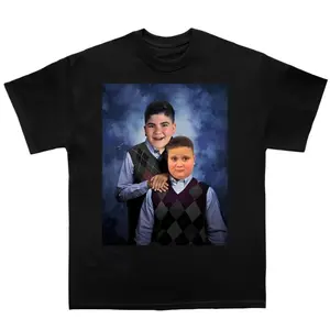 Official Rizzler And Aj Step Brothers T-Shirt - Meme T-Shirt, Crew Neck, Slight Stretch, Breathable & Wear-Resistant, Simple