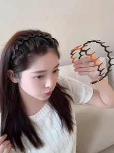 Women's Elegant Wave Tooth Design Hair Clip, Non-Slip Headband for Makeup & Daily Use, Zig Zag Headbands, Durable Fashion Accessory, All Season Use