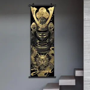 Samurai Pattern Hanging Picture, 1/4counts Hangable Creative Modern Wall Hanging Decor, Wall Art Decor for Home Living Room Bedroom, Room Decor, Home Decor, Gift