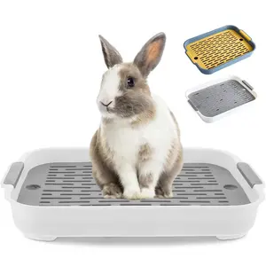1pc Rabbit Litter Box Small Pet Toilet Tray Bunnie Corner Toilet Box For Ferret Hamster Dragon Cat Guinea Pig Dutch Pig Supplies