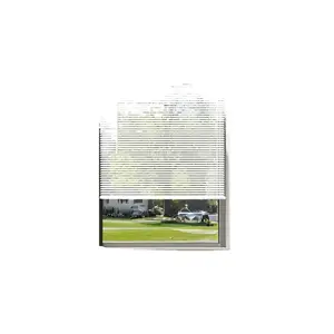 BLINDLY Cordless Light Filtering Vinyl Mini Blinds 1" Horizontal Window Blinds for Home Indoor Outdoor 24" W x 36" L White