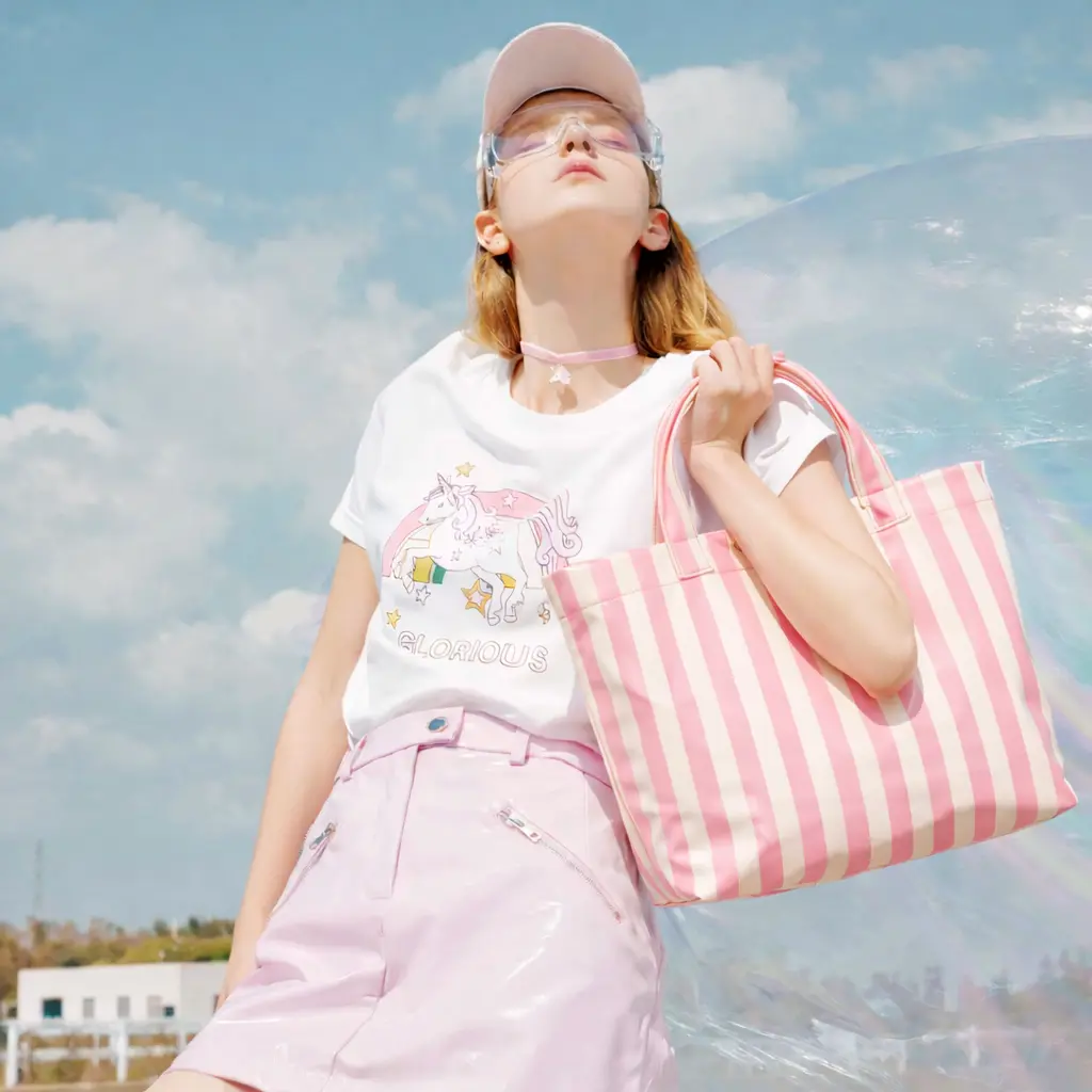 Striped Tote Bag High-Value Lightweight Handbag Large Capacity Commute Travel Shoulder Bag Casual Fashion All-Season Beach Tote Trendy Bag