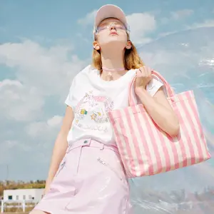 Striped Tote Bag High-Value Lightweight Handbag Large Capacity Commute Travel Shoulder Bag Casual Fashion All-Season Beach Tote Trendy Bag