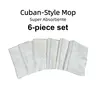 6-Pack Professional Cuban Style 100% Cotton Wet Mopping Cloths - Reusable Mop Pads, All Purpose, Soft, Durable Home Care Supplies, Ultra-Absorbing, Easy Clean Washable, Suitable for Any Floor Type