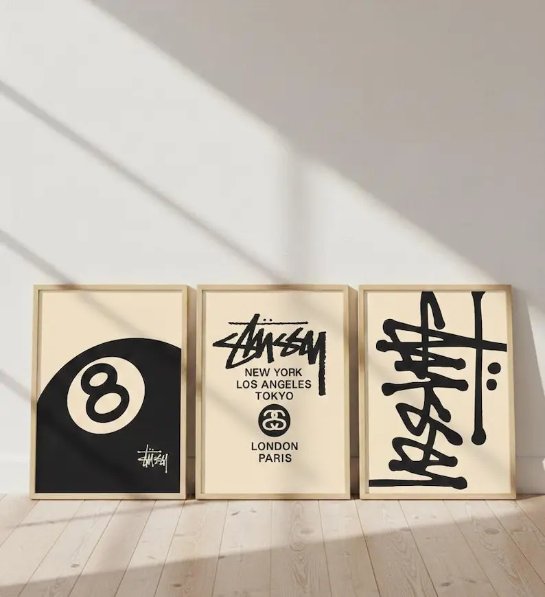 Set of 3 Stussy Posters wall art hypebeast