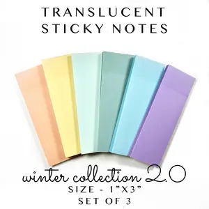 Translucent Sticky Notes - 1"x3" Winter Collection 2.0 - Set of 3