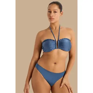 Monte & Lou Lustre Up To DD/E Coral Edge Bandeau Bikini Top