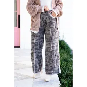 POL Paisley Print Relaxed Fit Wide Leg Pants
