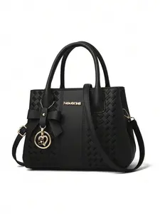 Women’s Solid-Color Embroidered Handbag, Large-Capacity Multi-Layer Crossbody Bag for Dates, Parties, Office Ladies, and Students