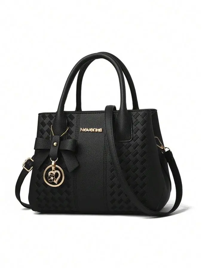 Women’s Solid-Color Embroidered Handbag, Large-Capacity Multi-Layer Crossbody Bag for Dates, Parties, Office Ladies, and Students