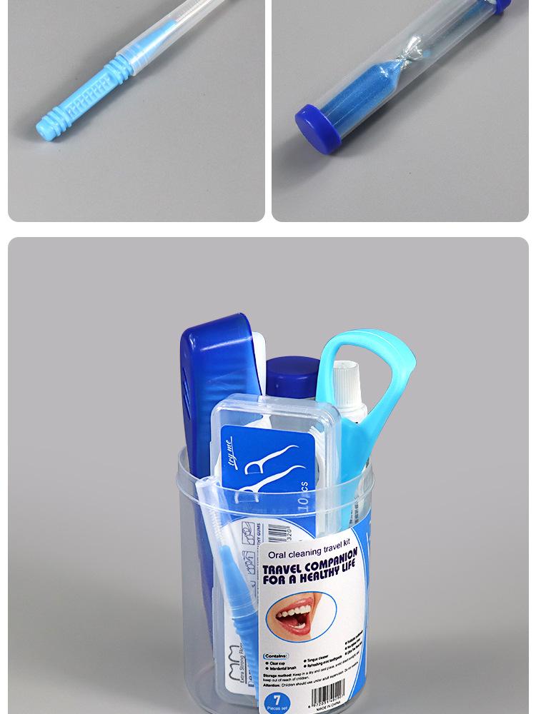Cross- border Hot- Selling Orthodontic Care Kit in Stock for Wholesale: Toiletry Bag with Toothbrush, Dental Floss, and Interdental Brushes—Travel- Size Cleaning Set