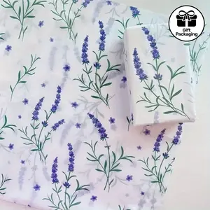 20 Sheets, Purple Lavender Pattern Gift Wrapping Tissue Paper, Suitable for Gift Wrapping, Clothing Moisture Protection, Gift Packaging, Gift Box Padding, Fragile Protection, Decorative Birthday Gifts, Valentine'S Day Gifts, Christmas Gifts