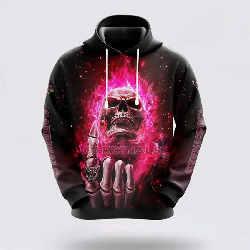 Red Flaming Skull Halloween NFL Hoodie Gifts for Fans