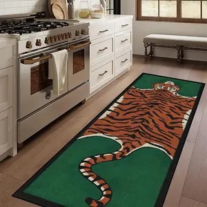 Tiger Pattern Kitchen Rug, 1 Count Non-slip Soft Floor Mat, Plush Carpet for Home Kitchen Living Room Bedroom Bathroom Cloakroom