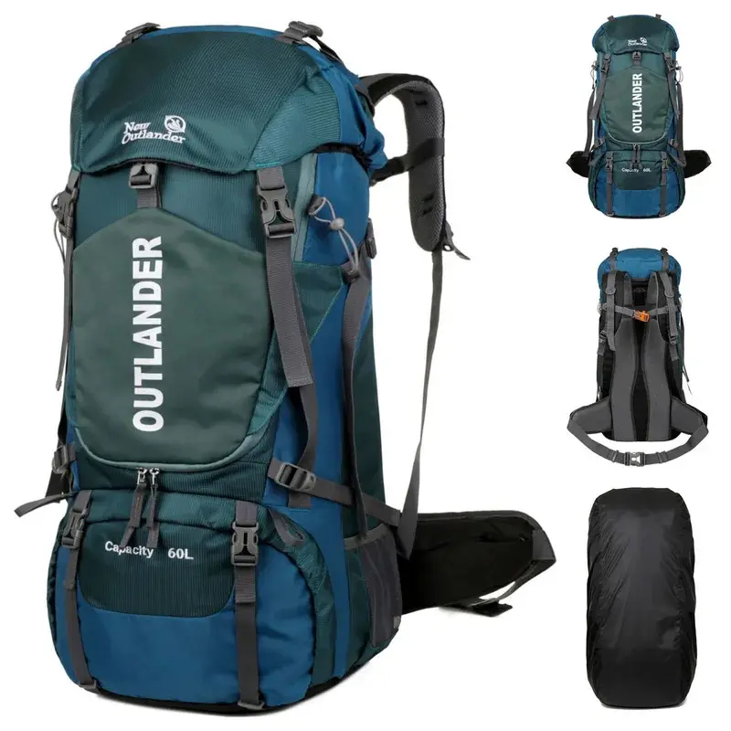 60L Hiking Backpack Waterproof Camping Backpack Light Travel Backpack for Men Women Backpack with Shoe Compartment Rain Cover